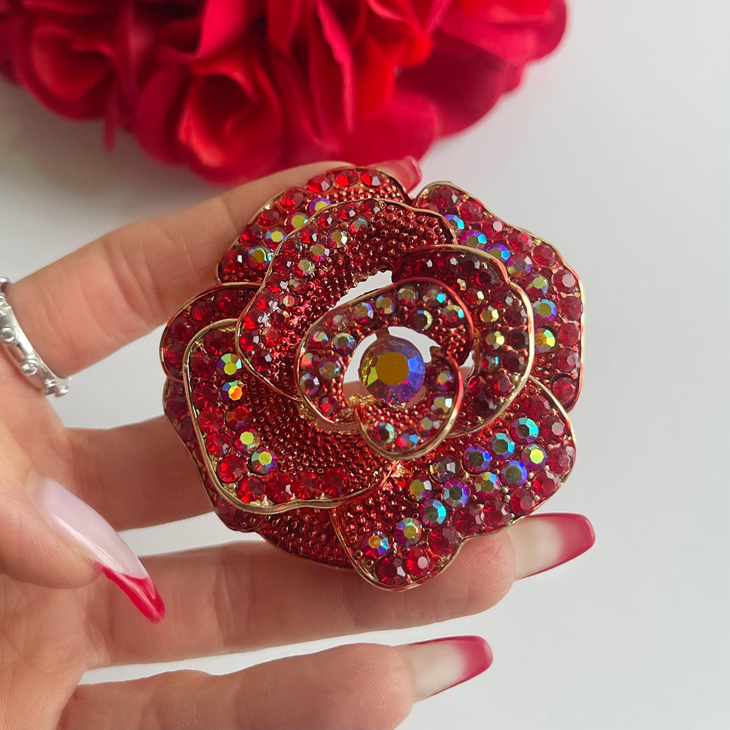 ROSE Crystal Broach