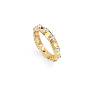 Rosary Ring Cubic Zirconia 925 Sterling Gold Plated Ring - Amen Collection