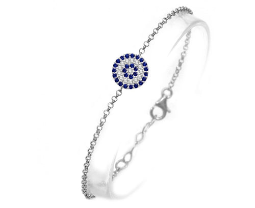 Round Evil Eye Silver Bracelet