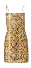 HAYLEY Snake-Print Faux Leather Fitted Dress