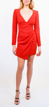 DANI Fitted V-Neck Dress in Red or Black