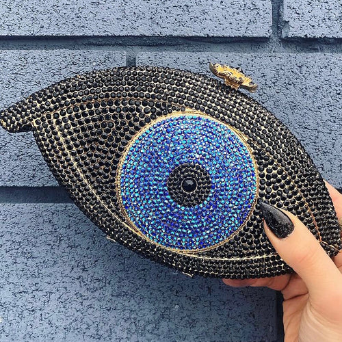 EYE SEE YOU Crystal Sparkle Evil Eye Clutch