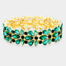 GEMMA Emerald Green Crystal Stretch Bracelet