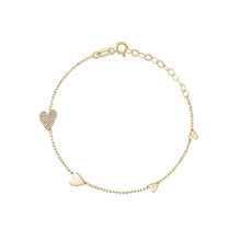Heart Crystal Gold Bracelets (VARIETY)