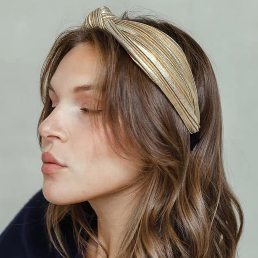 Gold Shimmer Top Knot Hairband