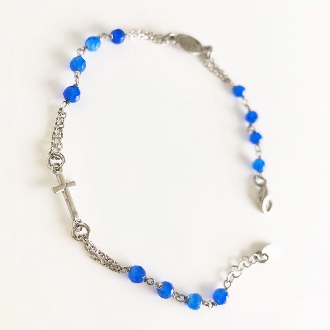 HAVE FAITH Gemstone Rosary Bracelet in 2 Colours  - Amen Collection