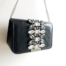 MIMI Faux Snake Purse with Crystal Detailing