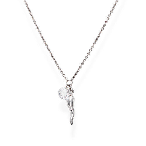 LUCKY HORN Silver Necklace - Amen Collection