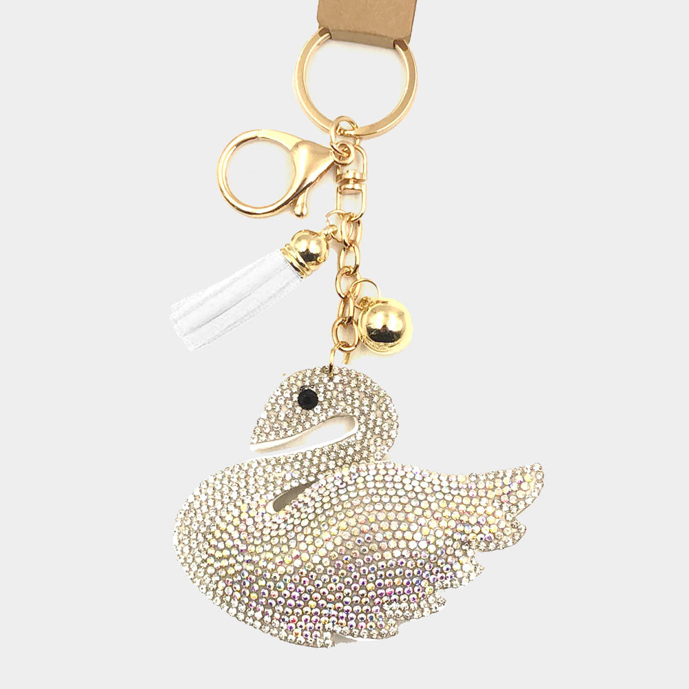 Swan Crystal Keychain